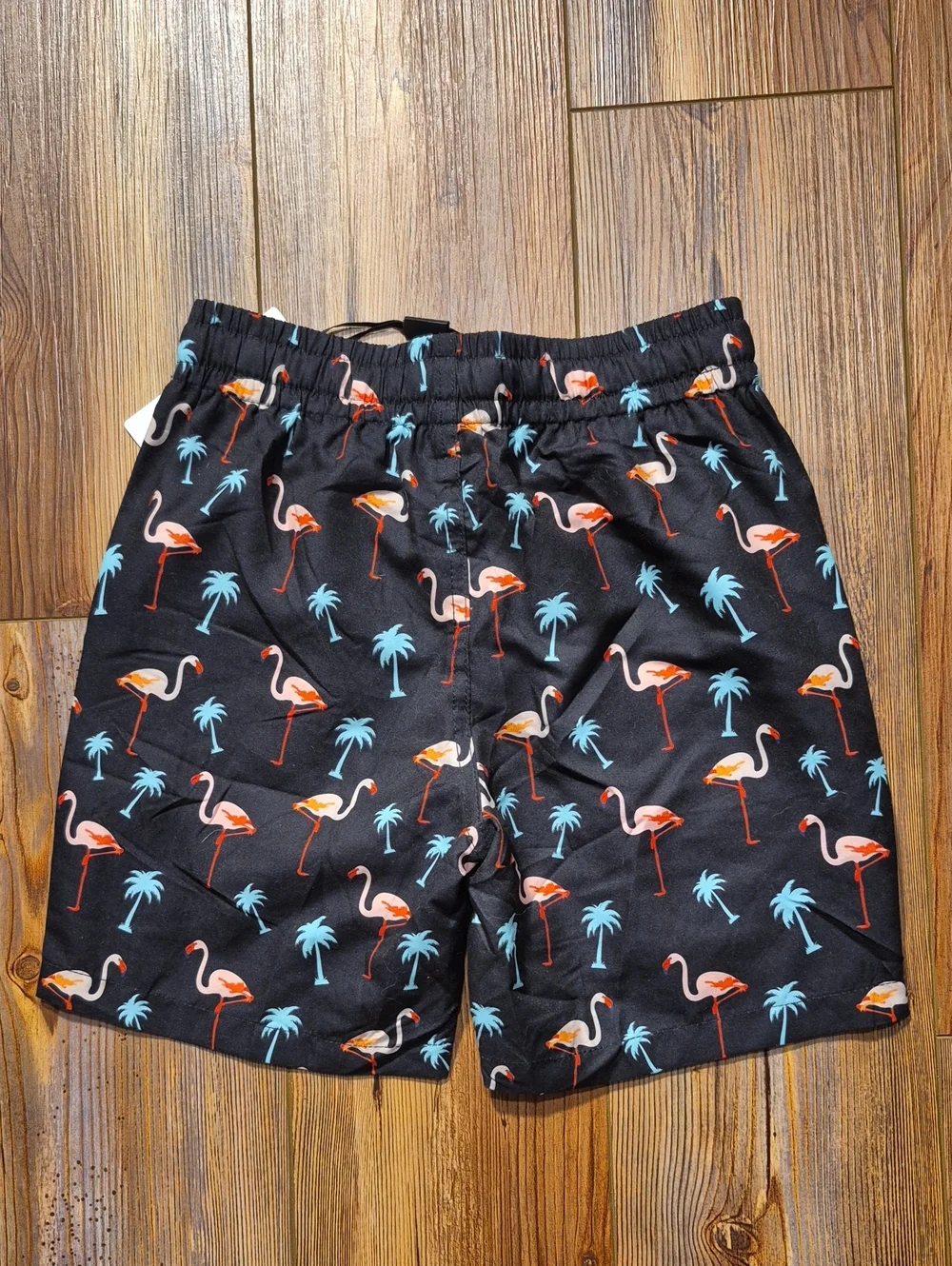 NWT Cozople Black Flamingo Print Boy's Swim Trunks - Sz. 6